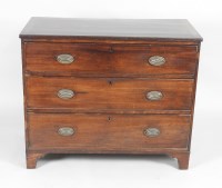 Lot 257 - A George III mahogany chest of three long...