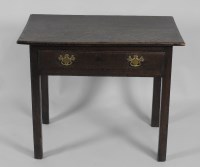 Lot 261 - An 18th century oak side table the rectangular...