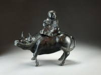 Lot 37 - A Chinese bronze figural incense burner, Qing...