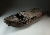 Lot 52 - A large Chinese carved bamboo model of a river...