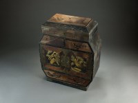 Lot 82 - A Japanese mixed wood and lacquer table...