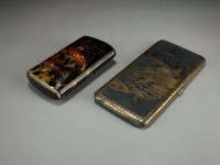 Lot 86 - A Japanese shakudo cigarette case, 1920s-30s,...