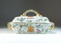 Lot 111 - A Chinese famille rose armorial tureen and...
