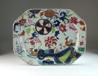 Lot 120 - A Chinese 'Pseudo Tobacco Leaf' platter,...