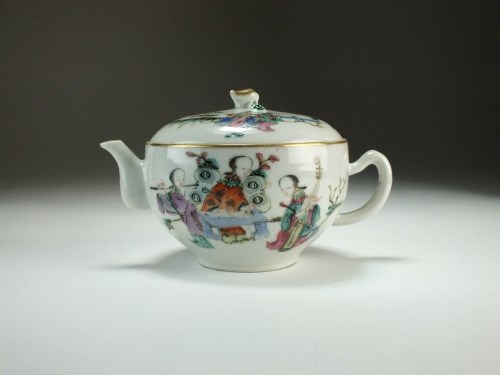 Lot 129 - A Chinese famille rose teapot and cover,...
