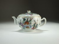 Lot 129 - A Chinese famille rose teapot and cover,...