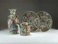 Lot 134 - A group of Canton famille rose porcelain, 19th...