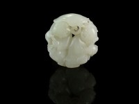 Lot 174 - A Chinese near-white jade pendant, Qing, of...