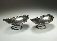 Lot 194 - A pair of Chinese white metal oval dishes,...