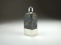 Lot 198 - An enamelled silver scent bottle, 19th/early...