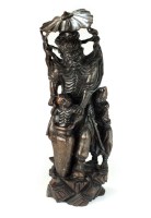 Lot 205 - A Chinese inlaid rootwood figure of Zhong Kui,...