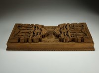 Lot 207 - A Chinese carved sandalwood adjustable book...