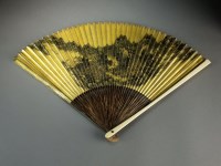 Lot 211 - A Chinese painted bamboo and ivory fan, Qing,...