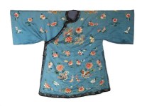 Lot 232 - A Chinese pale blue silk informal robe, late...