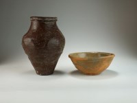 Lot 235 - A Japanese tamba ware tea or storage jar,...