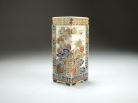 Lot 238 - A Japanese Satsuma vase, Meiji era, of square...