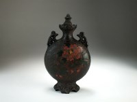 Lot 245 - A Japanese 'Tree Bark' cloisonne porcelain...