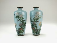Lot 254 - A pair of Japanese cloisonne vases, Meiji era,...