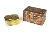 Lot 258 - A Japanese bronze and mixed metal box, late...
