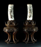 Lot 266 - A pair of silver-mounted Shibayama-inlaid...
