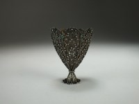 Lot 282 - A Turkish silver zarf, of typical form in...