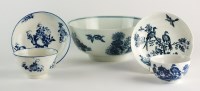 Lot 22 - A large Worcester blue and white bowl, circa...