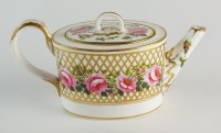 Lot 26 - A small Stevenson Hancock of Derby teapot and...