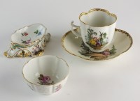 Lot 46 - A Meissen quatrefoil cup and saucer decorated...