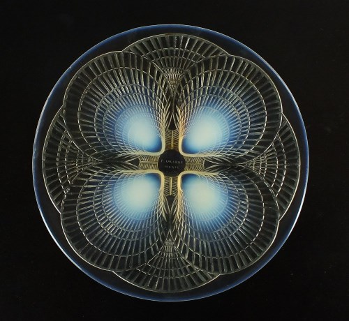 Lot 66 - A Rene Lalique opalescent and clear glass dish...