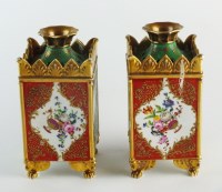 Lot 70 - A pair of French pot pourri vases and covers,...