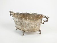 Lot 83 - A Dutch silver two handled bowl, of oval form...