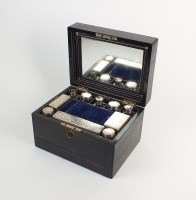 Lot 84 - A Victorian coromandel cased silver mounted...