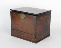 Lot 90 - An early 19th century oak candle box the...