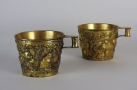 Lot 91 - Two 19th century gilt metal cups, each with a...
