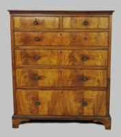 Lot 123 - A George III mahogany crossbanded chest of two...