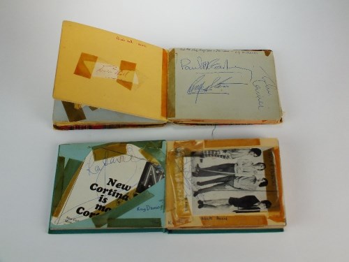 Lot 237 - Two autograph albums of mainly 1960s pop stars...