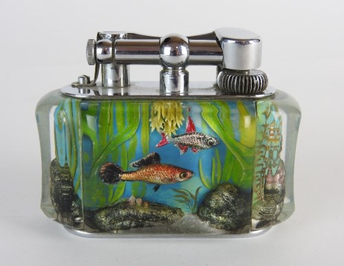 Lot 250 - A Dunhill & 'Aquarium' table lighter, circa...