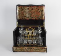 Lot 259 - A 19th century boulle style table top liqueur...