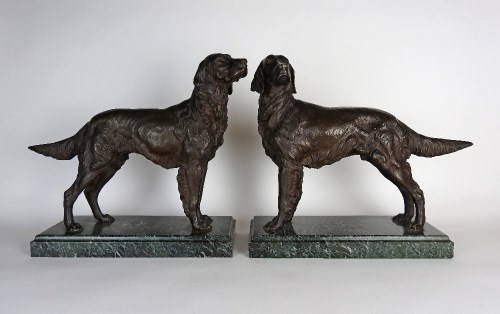 Lot 262 - Two mid-brown patinated bronze sculptures of...