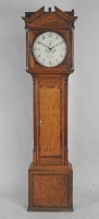 Lot 289 - A late George III oak eight day longcase clock...