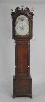 Lot 291 - A late George III oak eight day longcase clock...