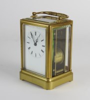 Lot 305 - A late 19th century French carriage clock, the...