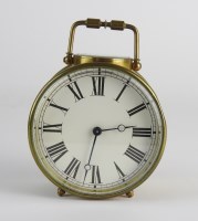 Lot 306 - A late 19th century brass drum timepiece, the...