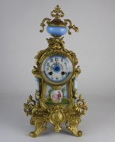 Lot 308 - A Louis XVI style French mantel clock, the 3...