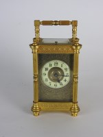 Lot 314 - A late Victorian repeating carriage clock, the...