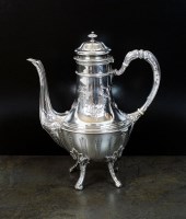 Lot 3 - A French silver coffee pot, of baluster form...