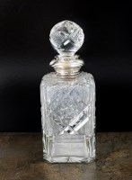 Lot 32 - A silver mounted glass decanter, Birmingham...