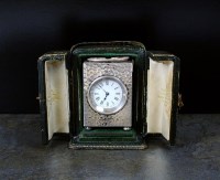 Lot 42 - An Edwardian hammered silver cased timepiece,...