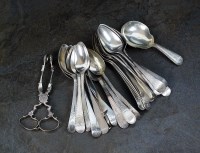 Lot 63 - A collection of silver teaspoons, various...