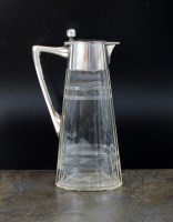 Lot 73 - A German silver mounted glass claret jug, the...